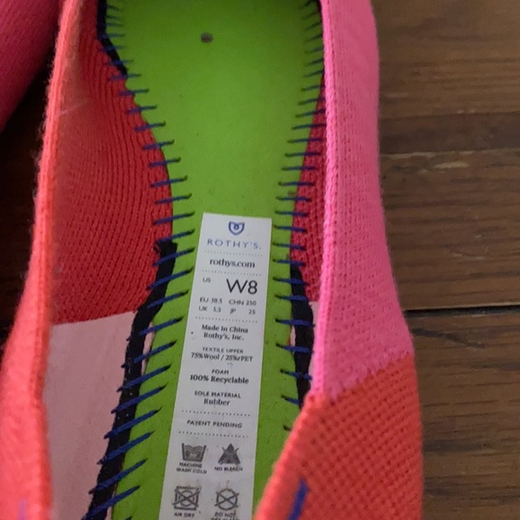 Rothy’s Marta Ferri flame azaleas size 8; GUC bc they’re shoes that were worn. - Picture 4 of 4